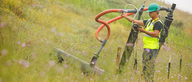 A worker working at a Casella landfill