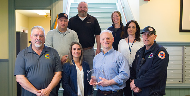 A team of Casella customers receive a Sustainability leadership award. 